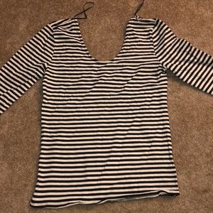 Striped Deep VNeck Top
